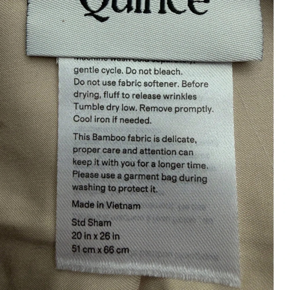 Quince Organic Bamboo Duvet Cover Set Full Queen Plus 2 Shams Sand Cooling NEW